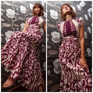 Anna Cate Emmaline Maxi Dress Size XS NWT Plum & Ivory Tuckernuck Blogger Fav